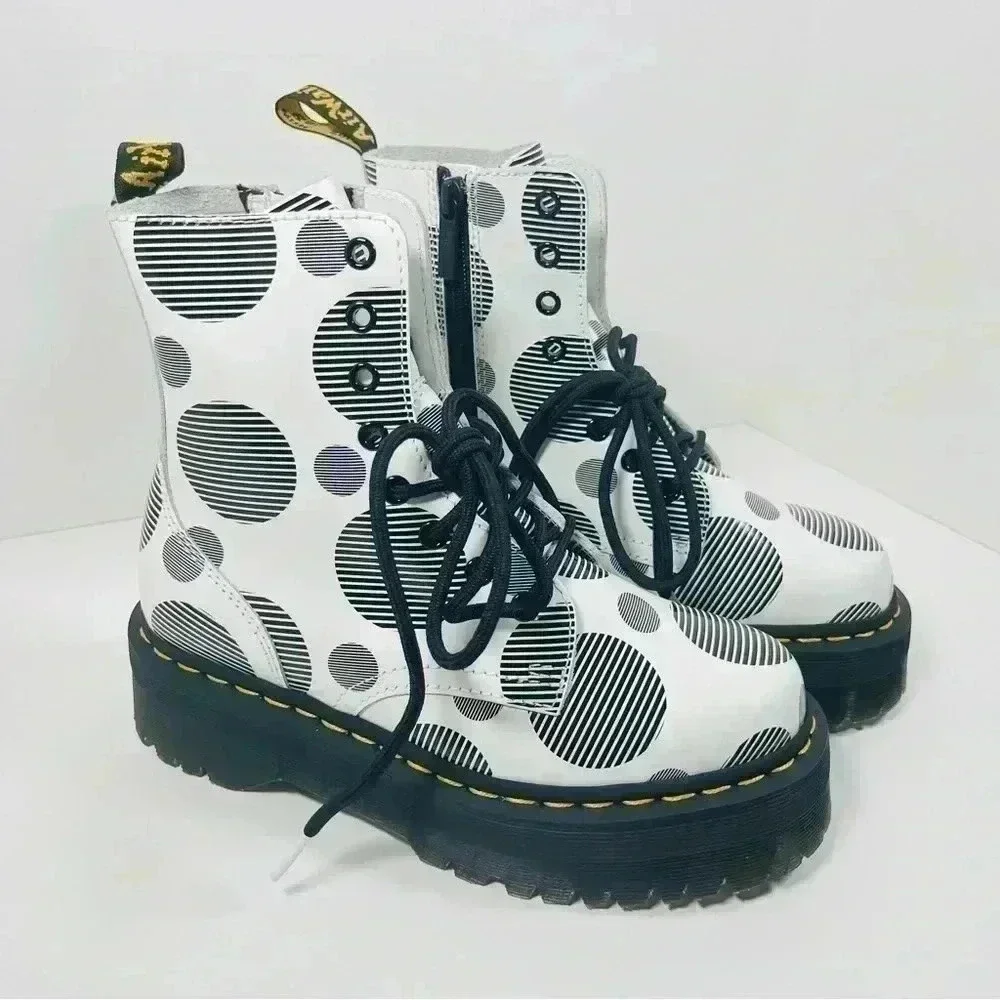 NEW Dr. Martens Jadon Boot Polka Dot Smooth Leather